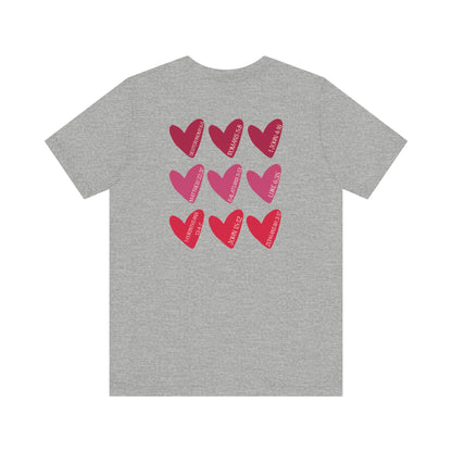 Hearts with Verses about Love Unisex Tee