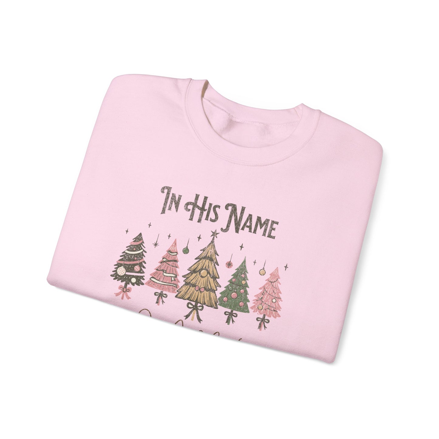 Christmas Celebration Crewneck Sweatshirt - "In His Name We Celebrate"