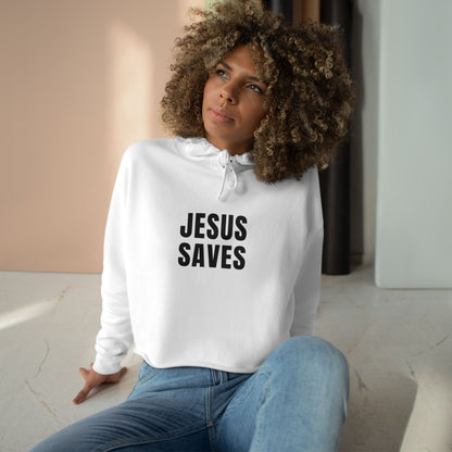 Crop Hoodie - 'Jesus Saves'