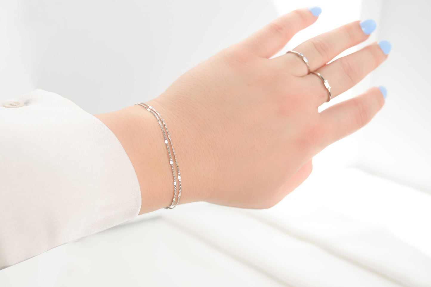 Dainty Duo Chain Bracelet - Layered Sterling Silver Bracelet