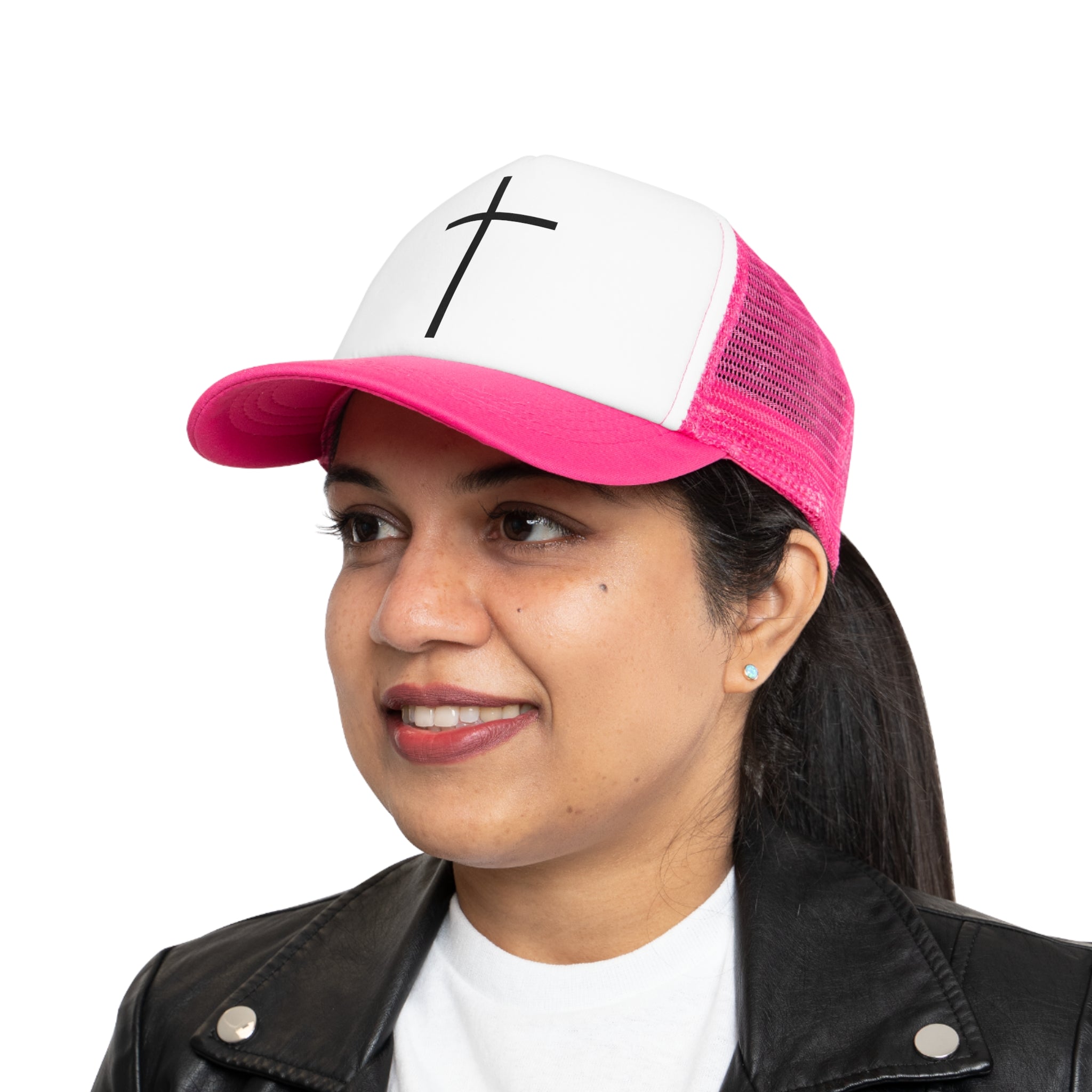 Faith-Inspired Mesh Cap with Cross Design