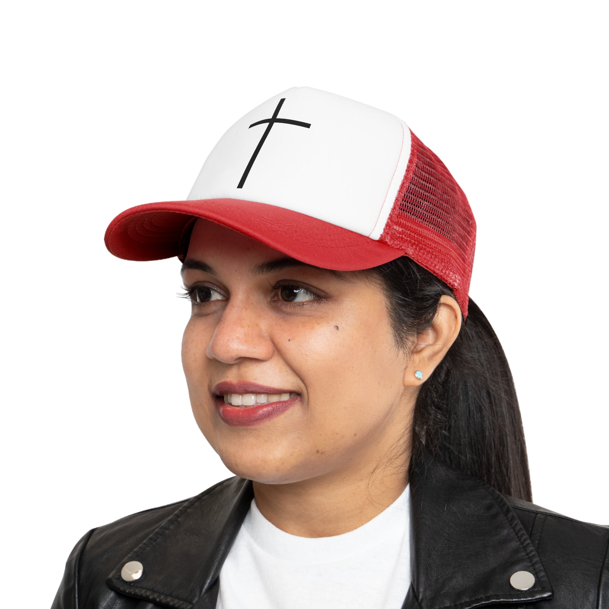 Faith-Inspired Mesh Cap with Cross Design