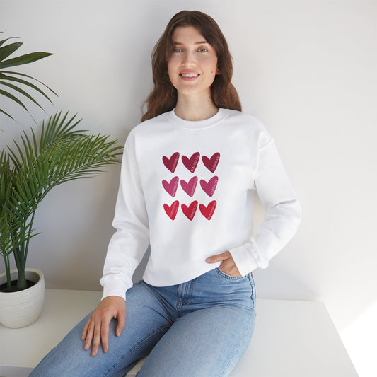 Hearts With Verses about Love Unisex Crewneck Sweatshirt