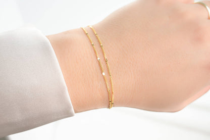 Dainty Duo Chain Bracelet - Layered Sterling Silver Bracelet