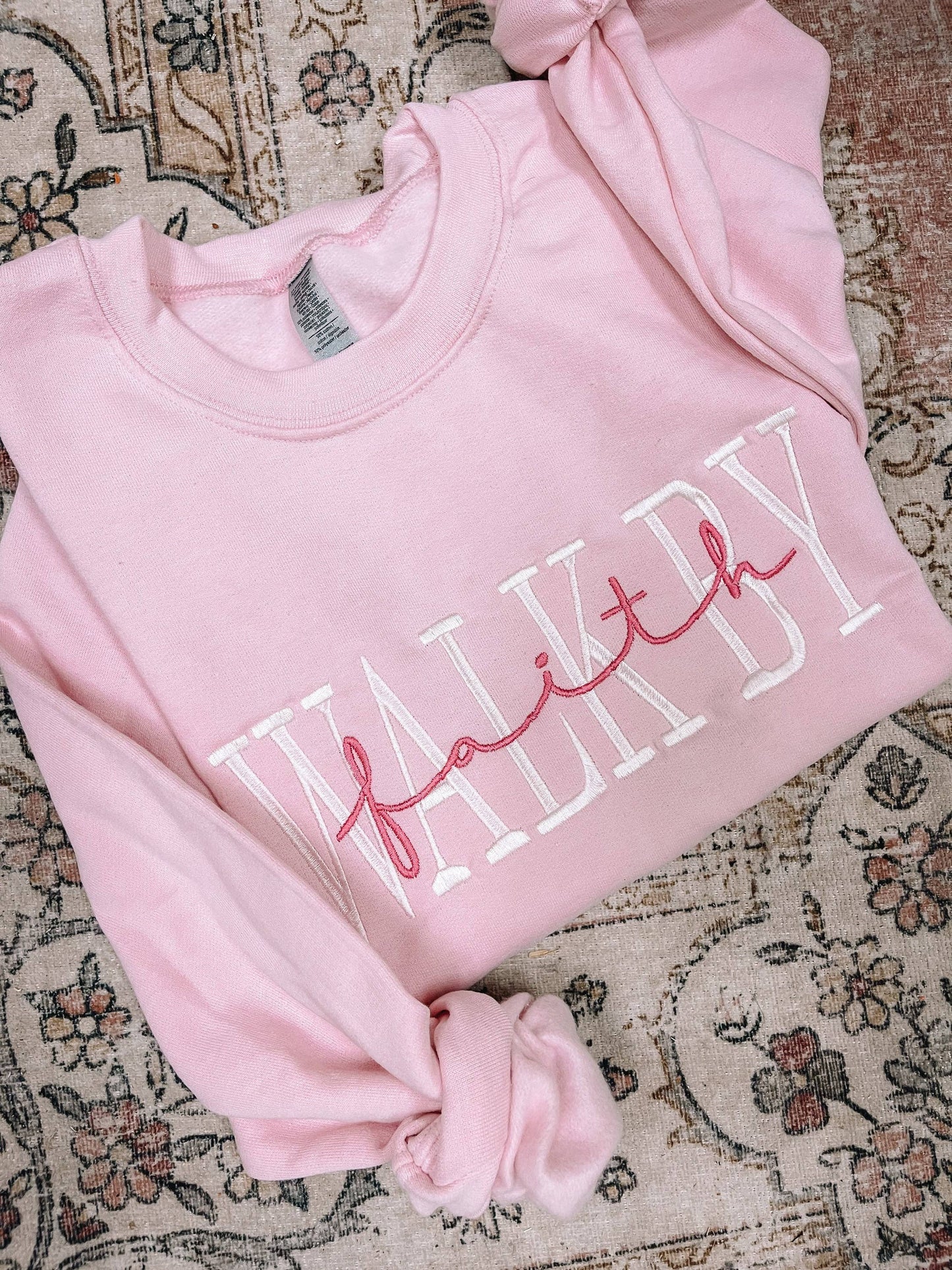 Embroidered Walk By Faith Sweatshirt